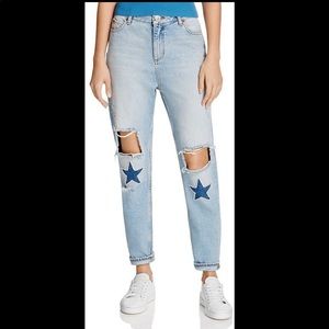 Sandro monaco embellished jeans in blue